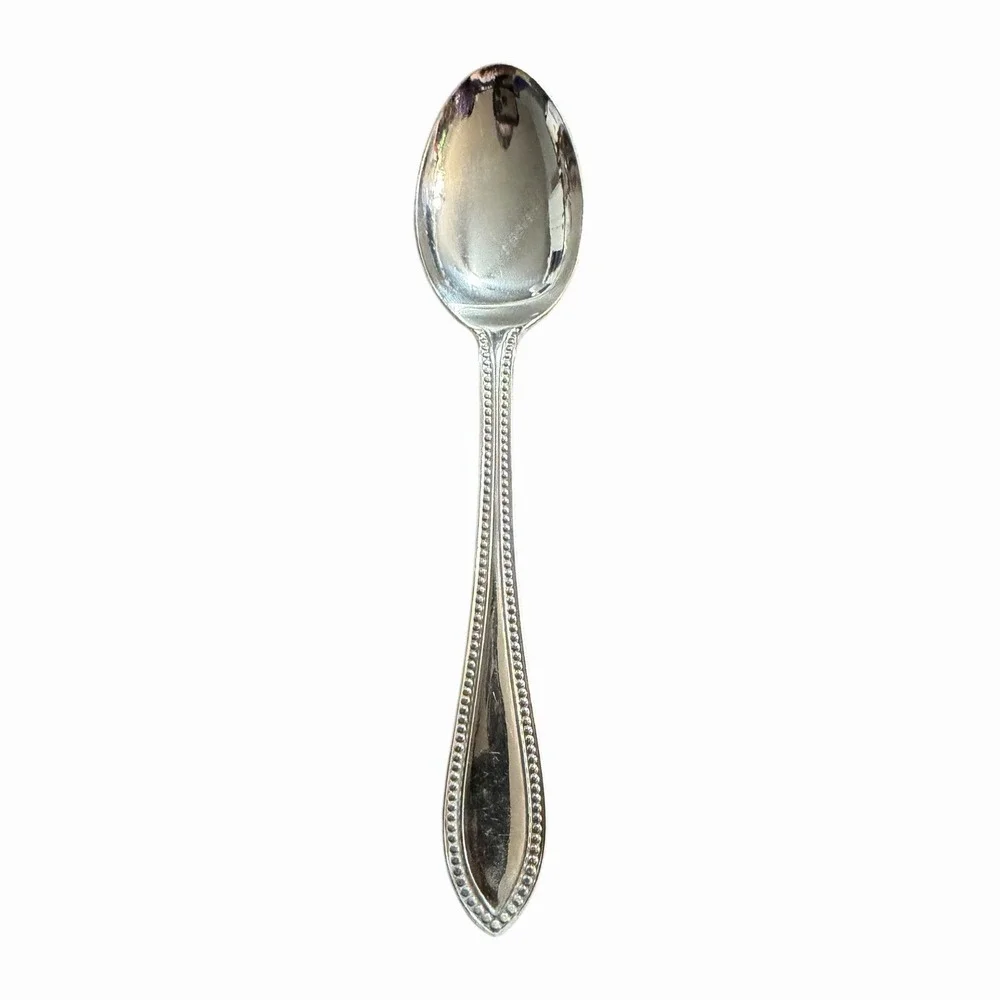 Bead Design EPNS A1 SHEFFIELD ENGLAND Silver Service Table Spoons Lot‎ of (6)